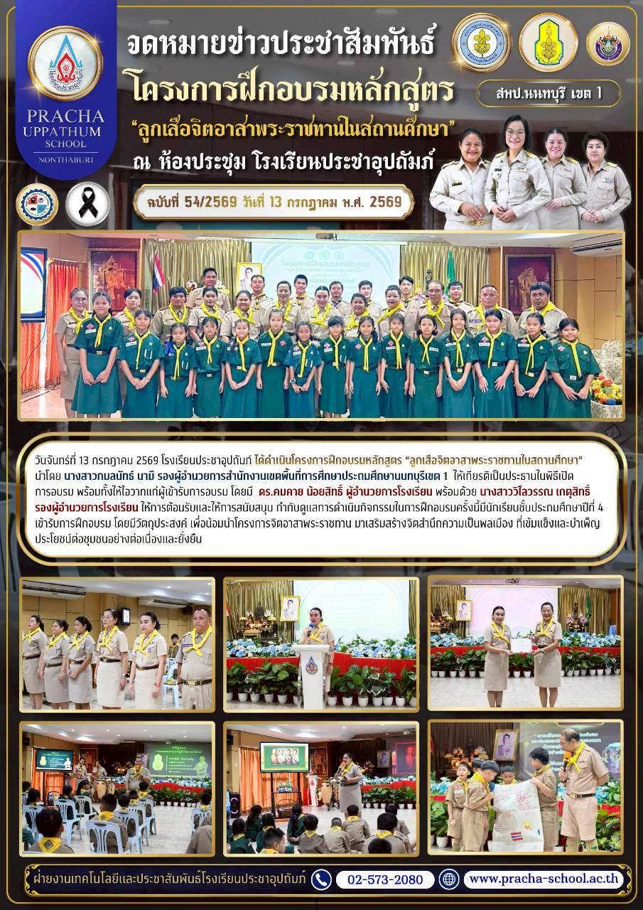ฉ54/2569 ลูกเสือจิตอาสาพระราชทานในสถานศึกษา